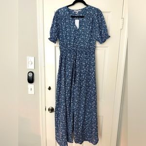 NWT Baltic Born Robyn Maxi Dress, French blue floral, size L